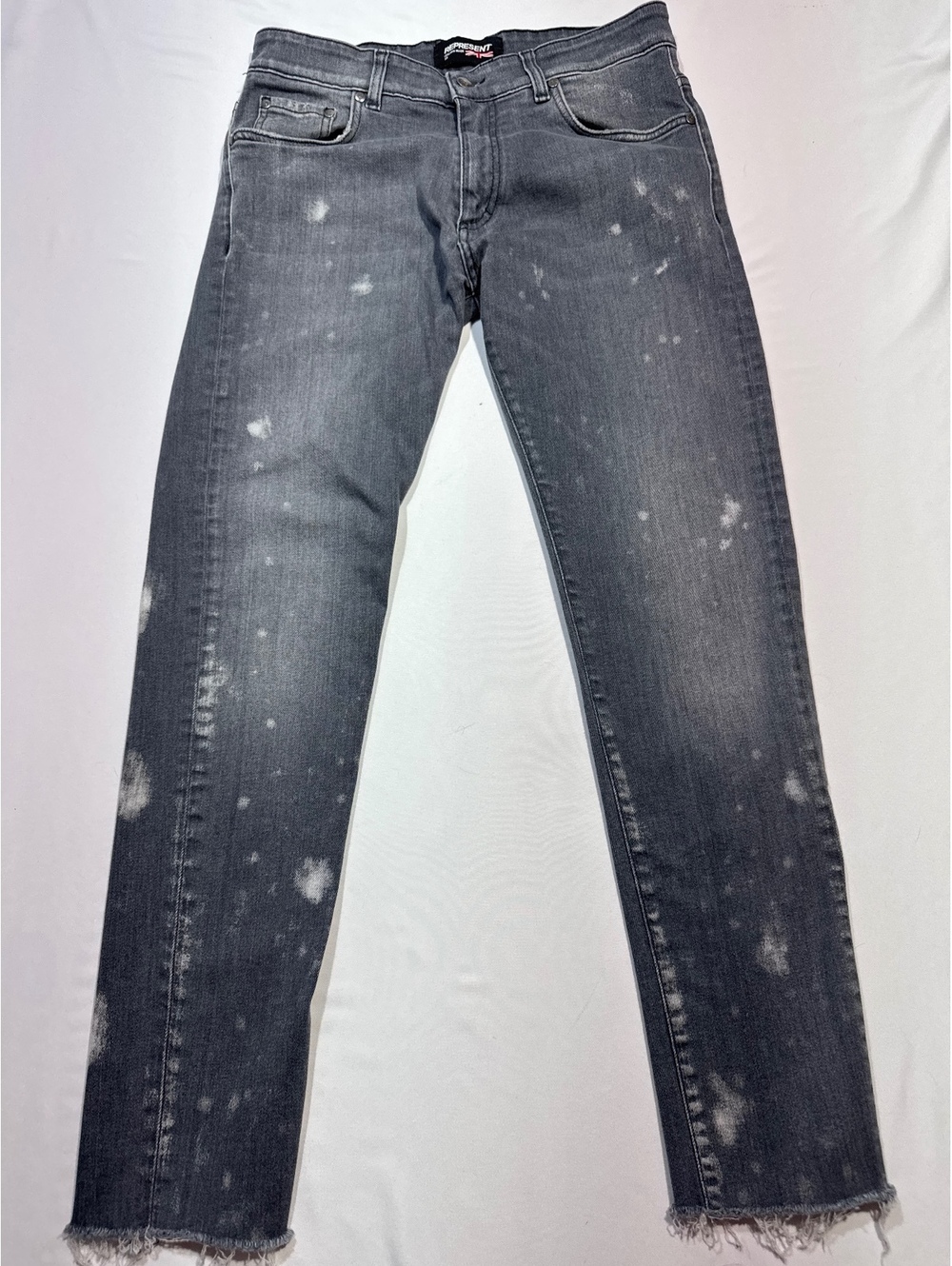 Represent Italian Made Distressed Gray Skinny Jeans Size 30